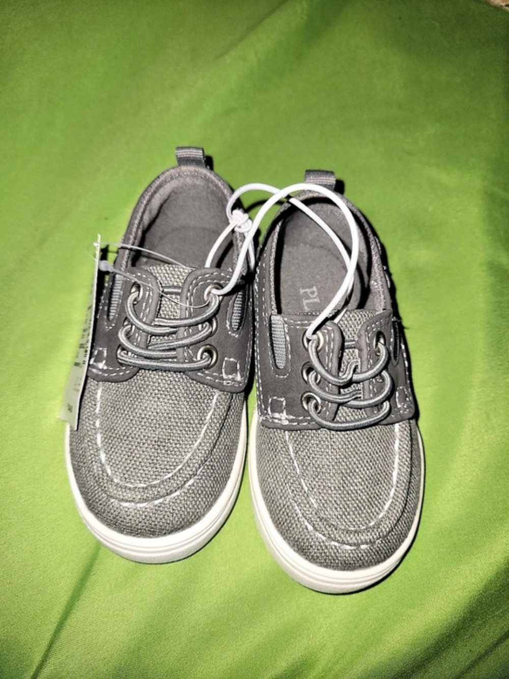 The Children's Place Toddler Boys Canvas Boat Shoes Gray Size 4